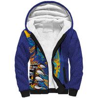 Custom Saint Lucia Cricket Kings Sherpa Hoodie Power Lions of Caribbean - Wonder Print Shop