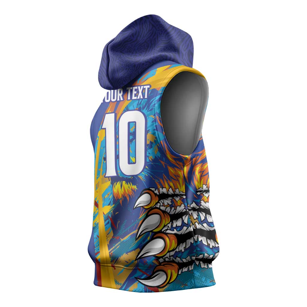 Custom Saint Lucia Cricket Kings Sleeveless Hoodie Power Lions of Caribbean - Wonder Print Shop