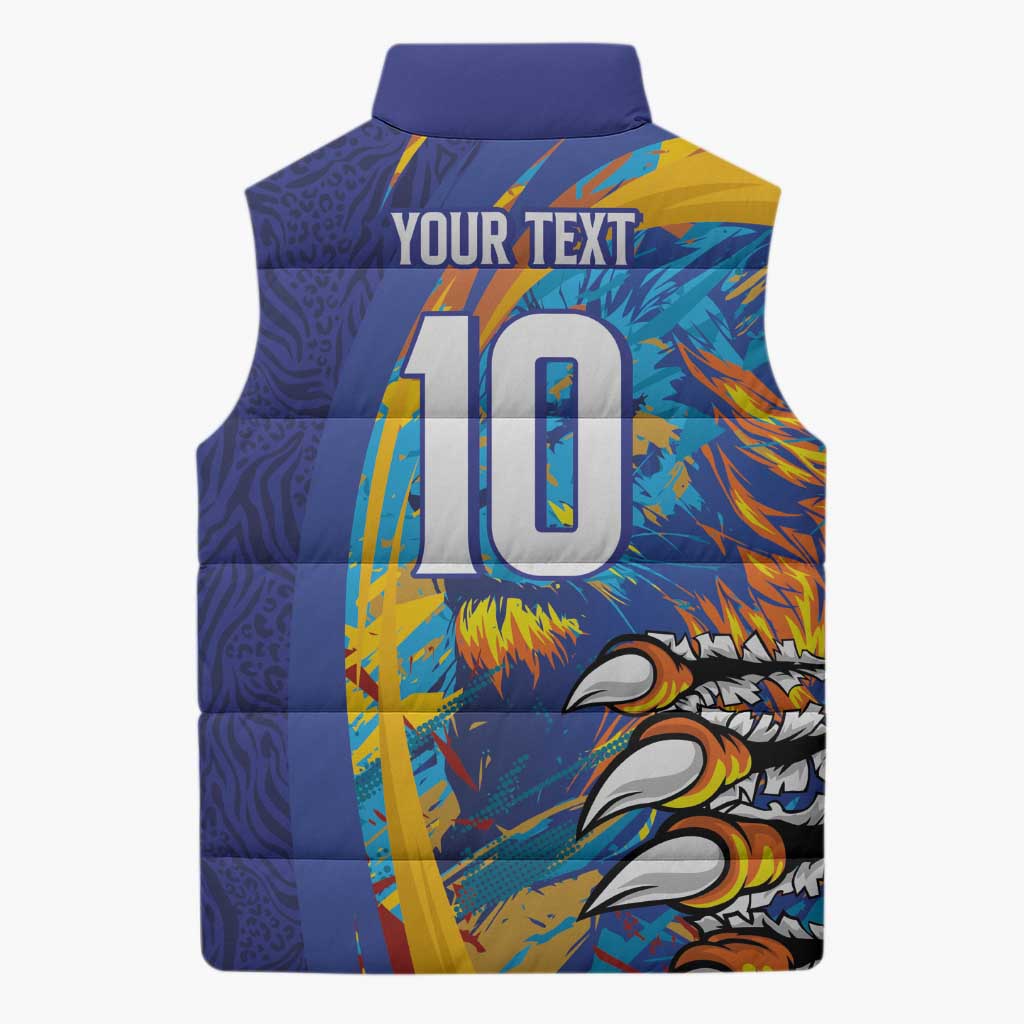 Custom Saint Lucia Cricket Kings Sleeveless Puffer Jacket Power Lions of Caribbean - Wonder Print Shop
