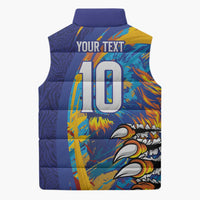 Custom Saint Lucia Cricket Kings Sleeveless Puffer Jacket Power Lions of Caribbean - Wonder Print Shop