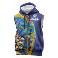 Custom Saint Lucia Cricket Kings Sleeveless Zip Hoodie Power Lions of Caribbean - Wonder Print Shop