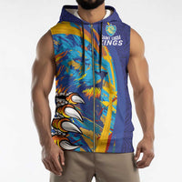 Custom Saint Lucia Cricket Kings Sleeveless Zip Hoodie Power Lions of Caribbean - Wonder Print Shop