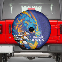 Saint Lucia Cricket Kings Spare Tire Cover Power Lions of Caribbean - Wonder Print Shop