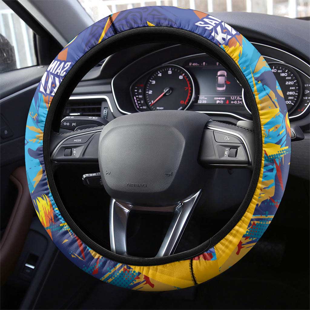 Saint Lucia Cricket Kings Steering Wheel Cover Power Lions of Caribbean - Wonder Print Shop