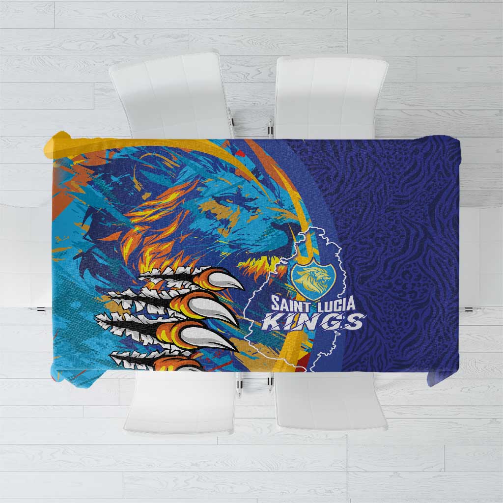 Saint Lucia Cricket Kings Tablecloth Power Lions of Caribbean - Wonder Print Shop