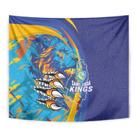 Saint Lucia Cricket Kings Tapestry Power Lions of Caribbean - Wonder Print Shop