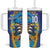 Custom Saint Lucia Cricket Kings Tumbler With Handle Power Lions of Caribbean - Wonder Print Shop
