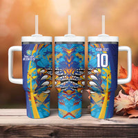 Custom Saint Lucia Cricket Kings Tumbler With Handle Power Lions of Caribbean - Wonder Print Shop