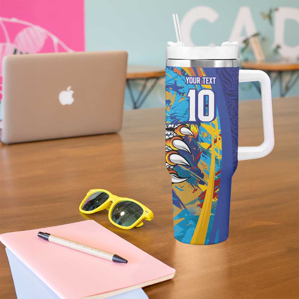 Custom Saint Lucia Cricket Kings Tumbler With Handle Power Lions of Caribbean - Wonder Print Shop