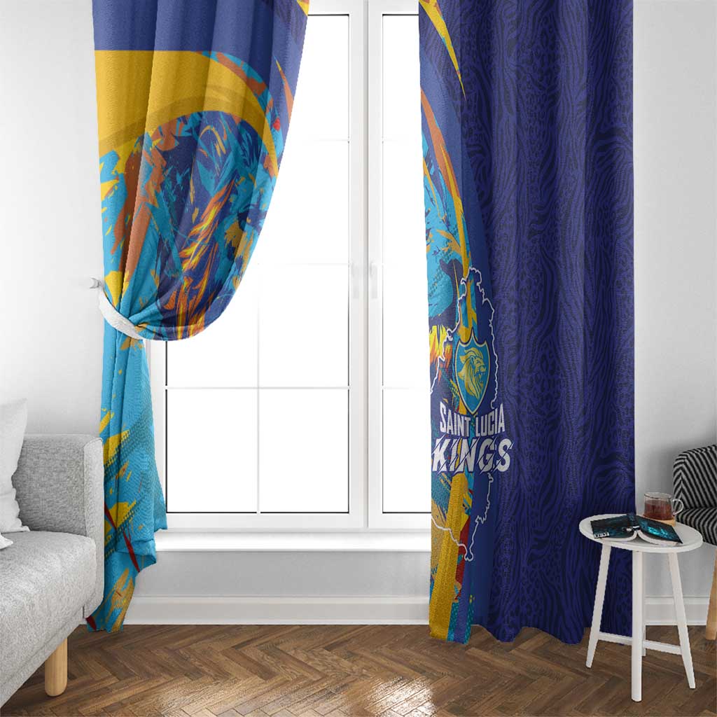 Saint Lucia Cricket Kings Window Curtain Power Lions of Caribbean - Wonder Print Shop
