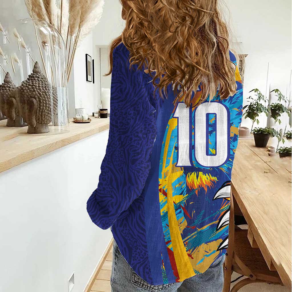 Custom Saint Lucia Cricket Kings Women Casual Shirt Power Lions of Caribbean - Wonder Print Shop