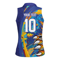 Custom Saint Lucia Cricket Kings Women Sleeveless Polo Shirt Power Lions of Caribbean - Wonder Print Shop
