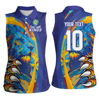 Custom Saint Lucia Cricket Kings Women Sleeveless Polo Shirt Power Lions of Caribbean - Wonder Print Shop