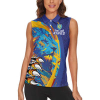 Custom Saint Lucia Cricket Kings Women Sleeveless Polo Shirt Power Lions of Caribbean - Wonder Print Shop