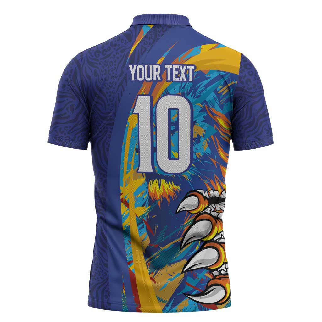 Custom Saint Lucia Cricket Kings Zipper Polo Shirt Power Lions of Caribbean - Wonder Print Shop