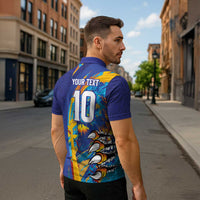 Custom Saint Lucia Cricket Kings Zipper Polo Shirt Power Lions of Caribbean - Wonder Print Shop