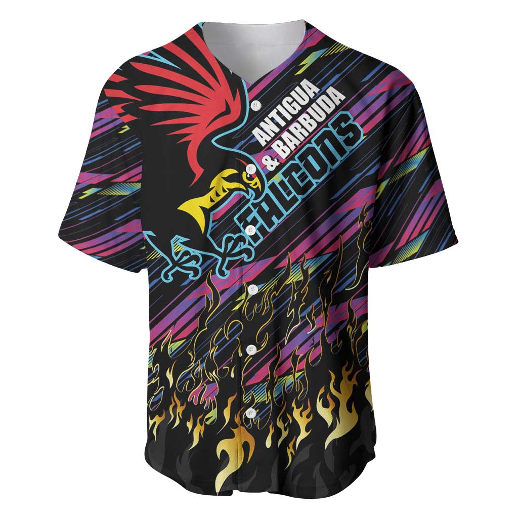 Custom Antigua & Barbuda Cricket Falcons Baseball Jersey Through The Fire - Wonder Print Shop