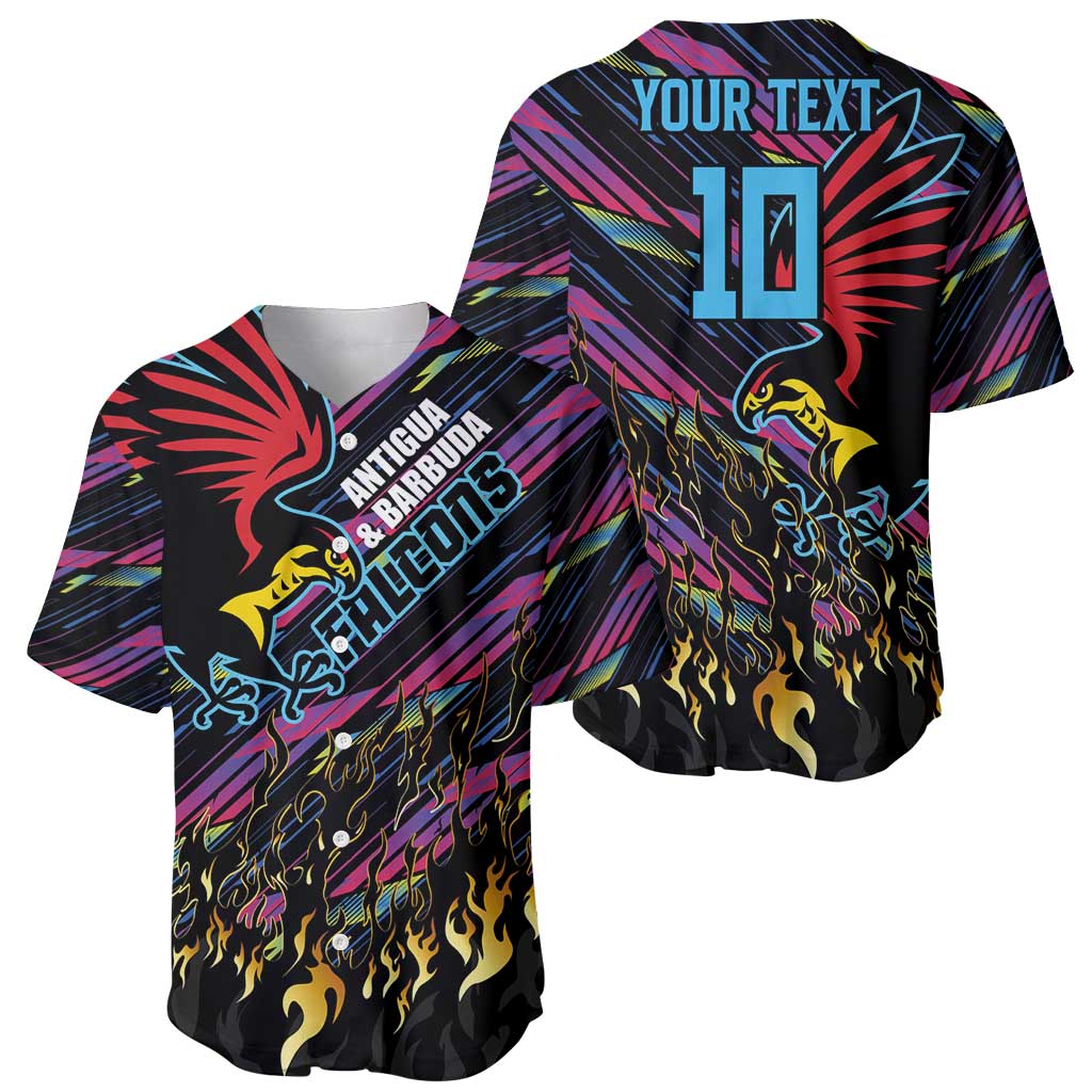 Custom Antigua & Barbuda Cricket Falcons Baseball Jersey Through The Fire - Wonder Print Shop
