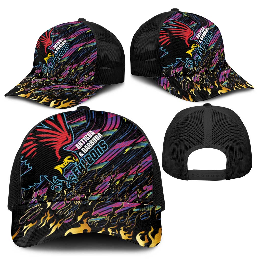Antigua & Barbuda Cricket Falcons Baseball Net Cap Through The Fire - Wonder Print Shop