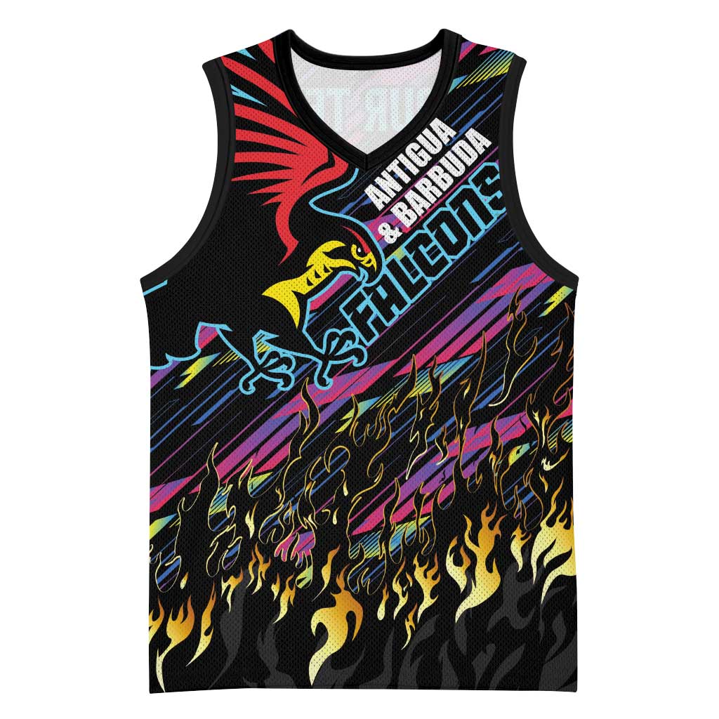 Custom Antigua & Barbuda Cricket Falcons Basketball Jersey Through The Fire - Wonder Print Shop