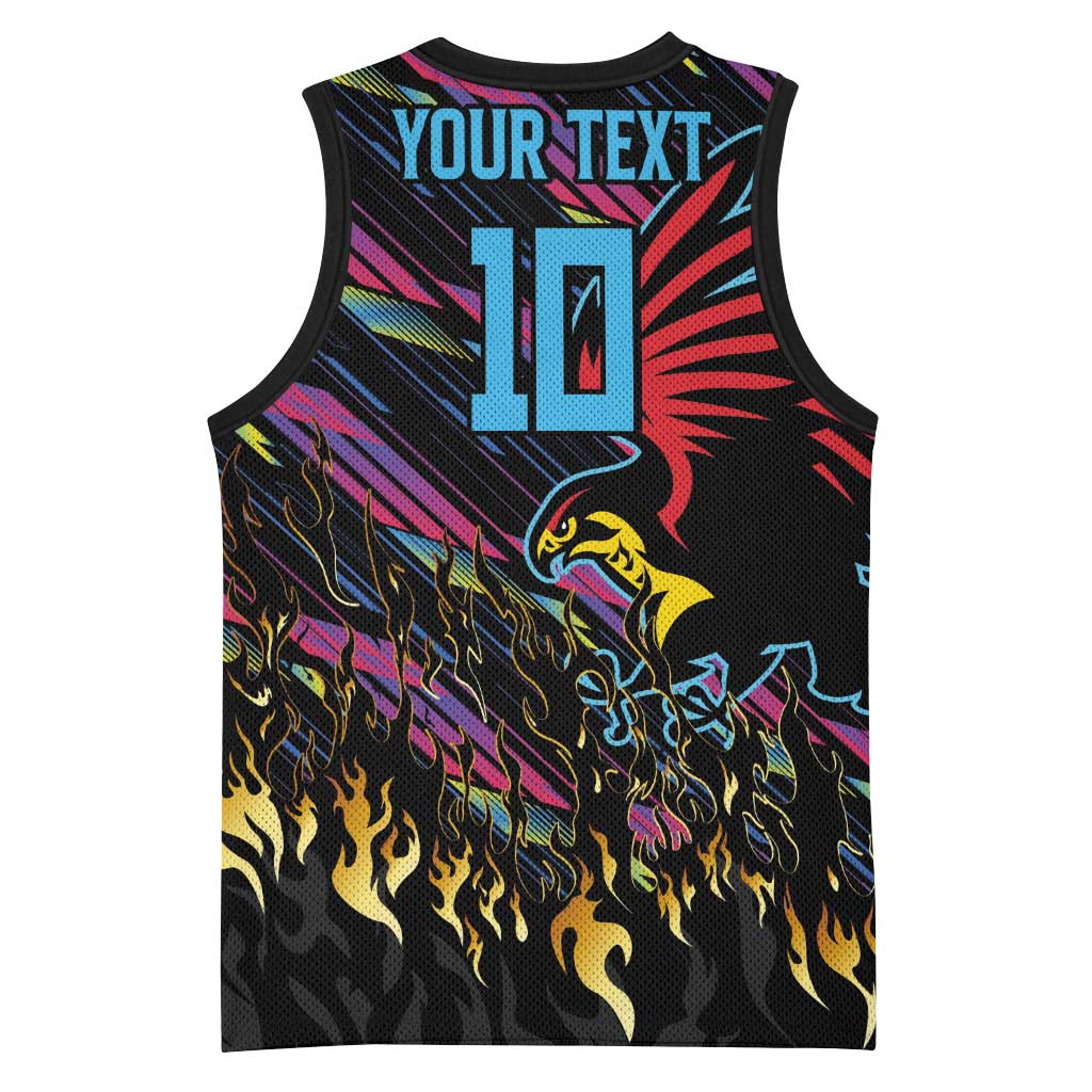 Custom Antigua & Barbuda Cricket Falcons Basketball Jersey Through The Fire - Wonder Print Shop