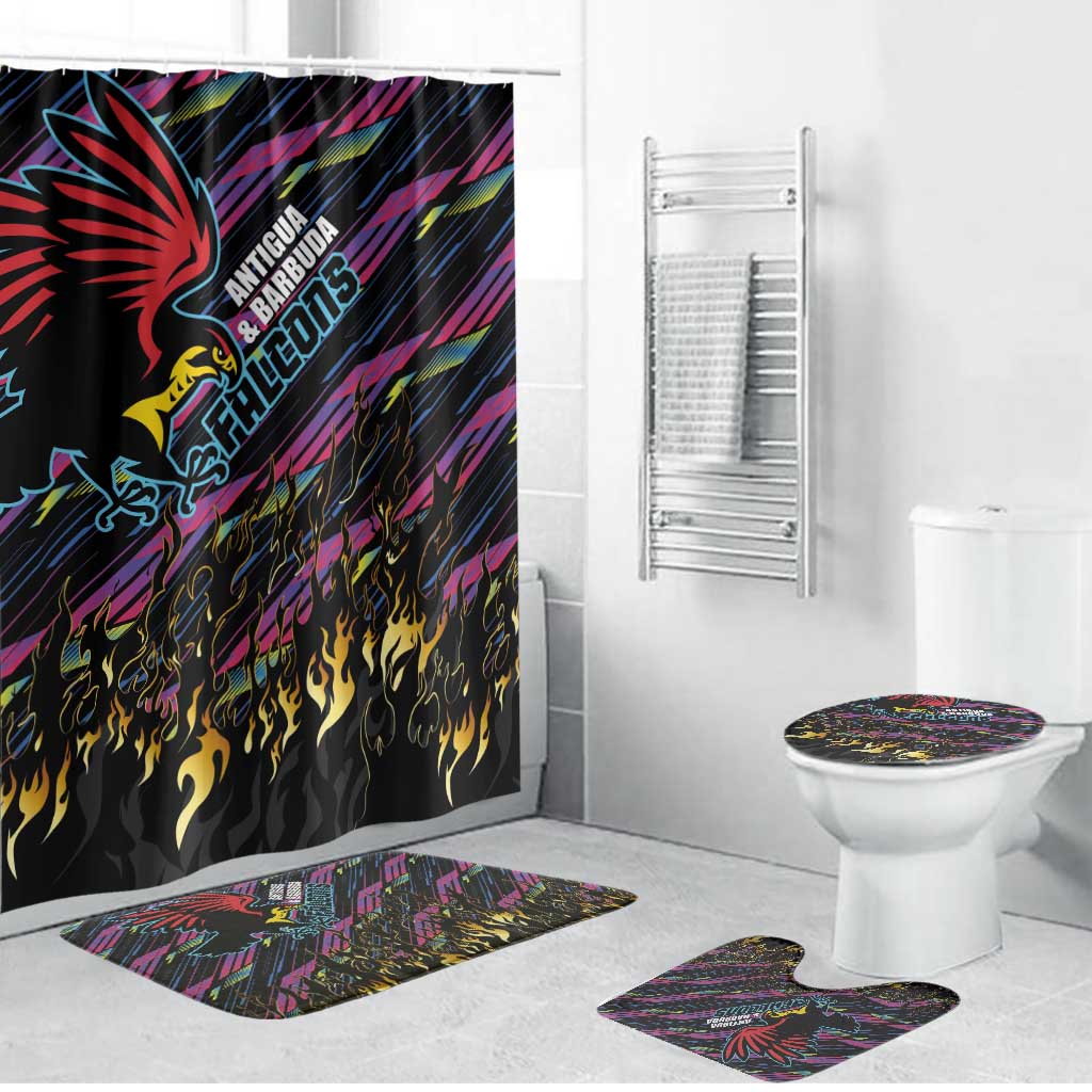 Antigua & Barbuda Cricket Falcons Bathroom Set Through The Fire - Wonder Print Shop