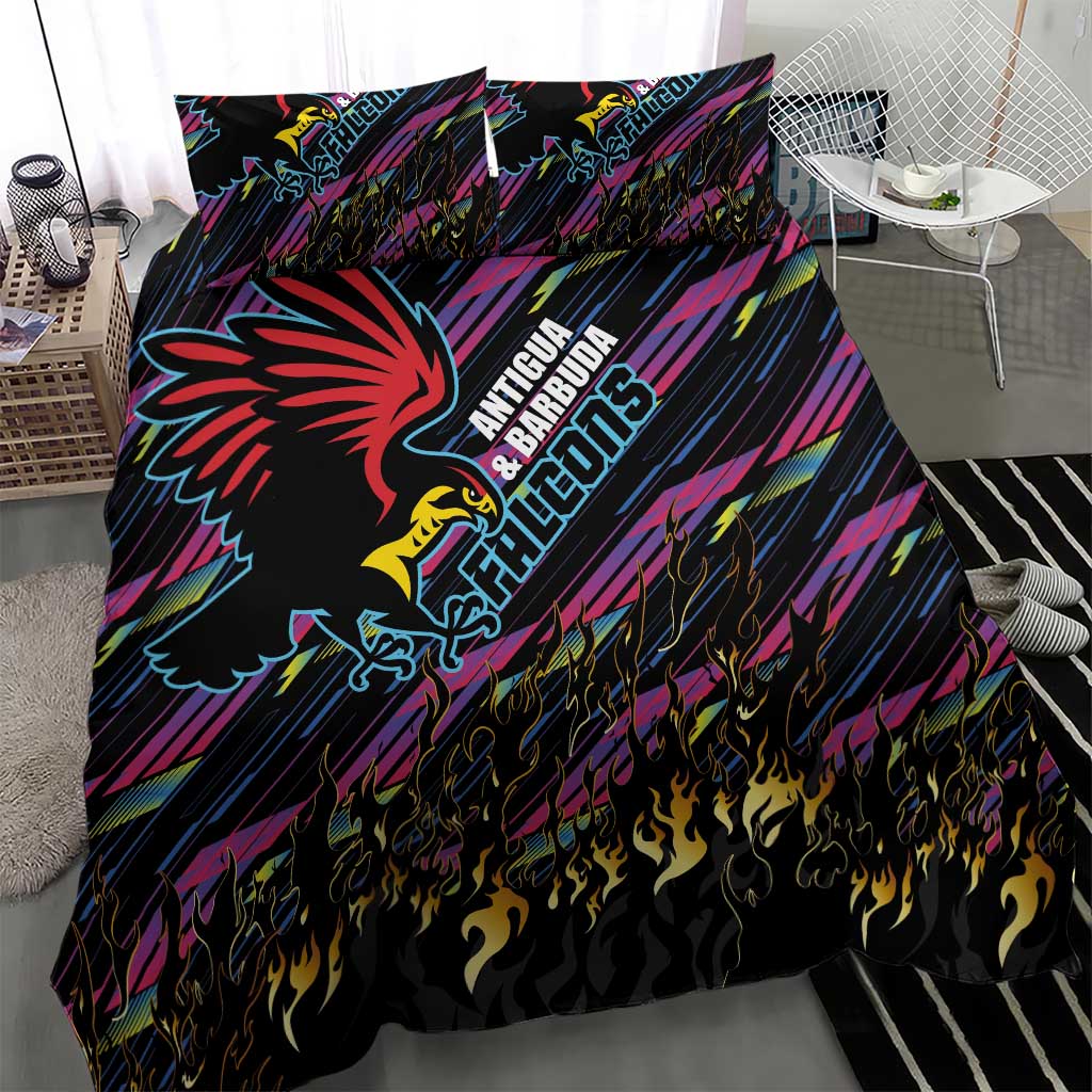 Antigua & Barbuda Cricket Falcons Bedding Set Through The Fire - Wonder Print Shop