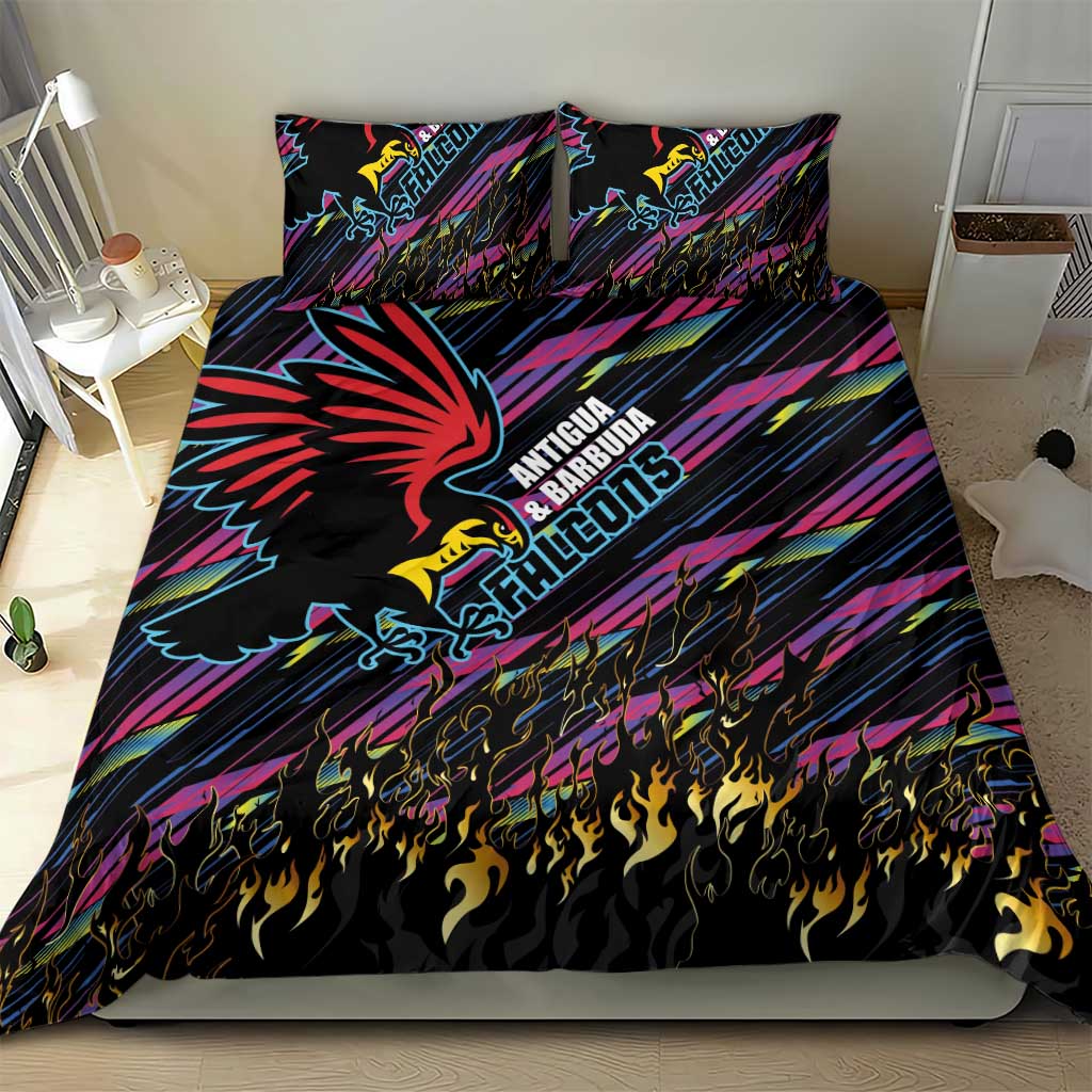 Antigua & Barbuda Cricket Falcons Bedding Set Through The Fire - Wonder Print Shop