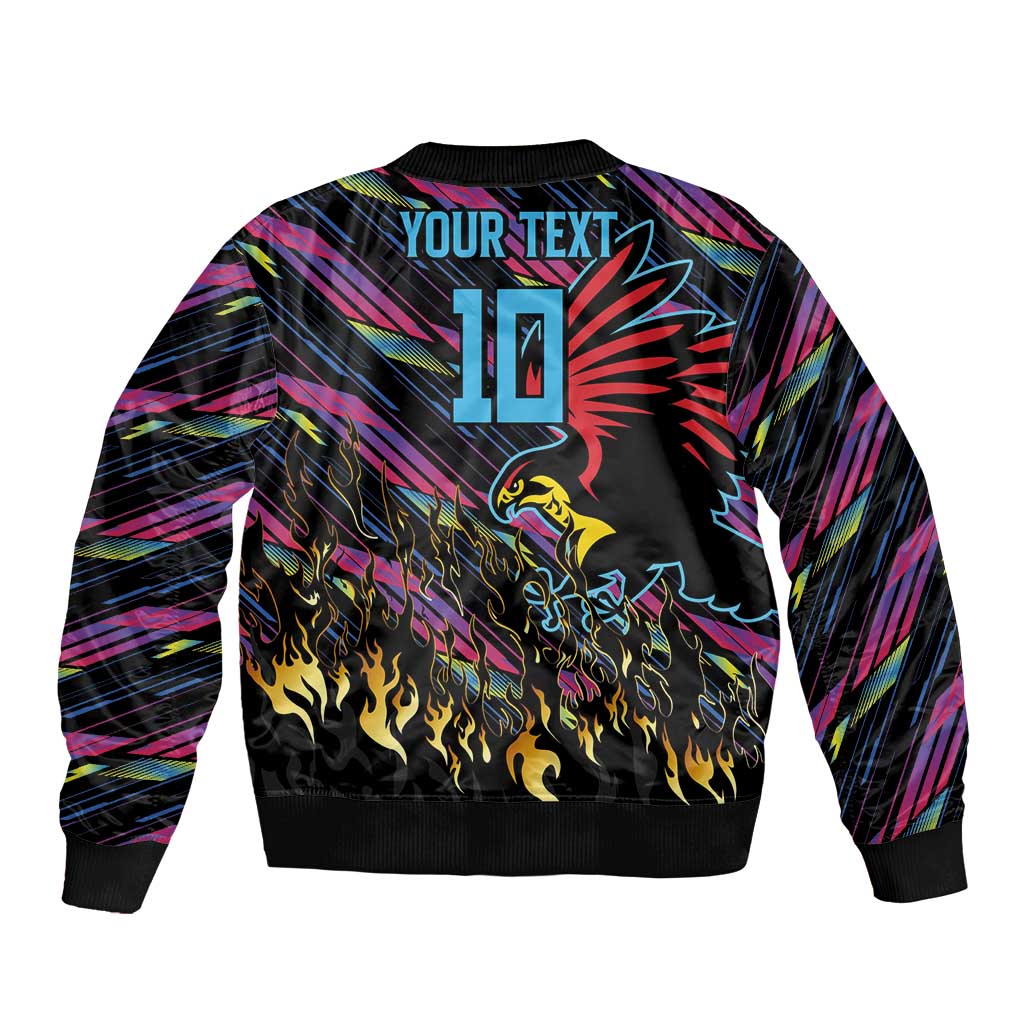 Custom Antigua & Barbuda Cricket Falcons Bomber Jacket Through The Fire - Wonder Print Shop