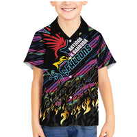 Custom Antigua & Barbuda Cricket Falcons Family Matching Mermaid Dress and Hawaiian Shirt Through The Fire - Wonder Print Shop