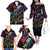 Custom Antigua & Barbuda Cricket Falcons Family Matching Off The Shoulder Long Sleeve Dress and Hawaiian Shirt Through The Fire - Wonder Print Shop