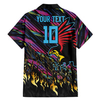Custom Antigua & Barbuda Cricket Falcons Family Matching Off The Shoulder Long Sleeve Dress and Hawaiian Shirt Through The Fire - Wonder Print Shop