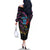 Custom Antigua & Barbuda Cricket Falcons Family Matching Off The Shoulder Long Sleeve Dress and Hawaiian Shirt Through The Fire - Wonder Print Shop