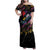 Custom Antigua & Barbuda Cricket Falcons Family Matching Off Shoulder Maxi Dress and Hawaiian Shirt Through The Fire - Wonder Print Shop