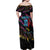 Custom Antigua & Barbuda Cricket Falcons Family Matching Off Shoulder Maxi Dress and Hawaiian Shirt Through The Fire - Wonder Print Shop