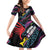 Custom Antigua & Barbuda Cricket Falcons Family Matching Off Shoulder Short Dress and Hawaiian Shirt Through The Fire - Wonder Print Shop