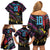 Custom Antigua & Barbuda Cricket Falcons Family Matching Off Shoulder Short Dress and Hawaiian Shirt Through The Fire - Wonder Print Shop