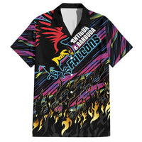 Custom Antigua & Barbuda Cricket Falcons Family Matching Off Shoulder Short Dress and Hawaiian Shirt Through The Fire - Wonder Print Shop
