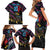 Custom Antigua & Barbuda Cricket Falcons Family Matching Short Sleeve Bodycon Dress and Hawaiian Shirt Through The Fire - Wonder Print Shop