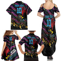 Custom Antigua & Barbuda Cricket Falcons Family Matching Summer Maxi Dress and Hawaiian Shirt Through The Fire - Wonder Print Shop
