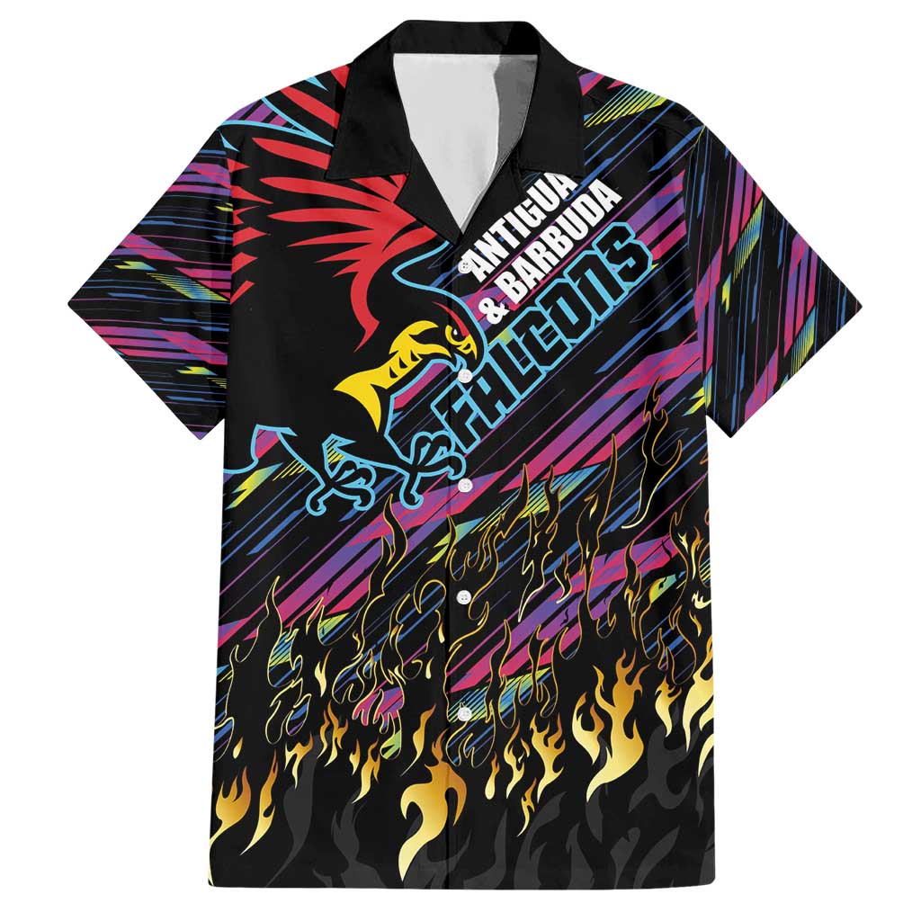 Custom Antigua & Barbuda Cricket Falcons Hawaiian Shirt Through The Fire - Wonder Print Shop