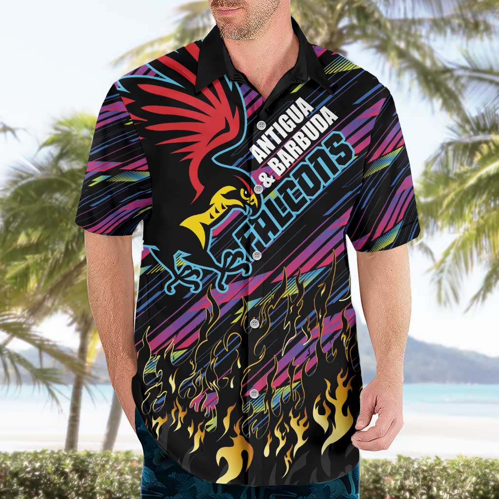 Custom Antigua & Barbuda Cricket Falcons Hawaiian Shirt Through The Fire - Wonder Print Shop