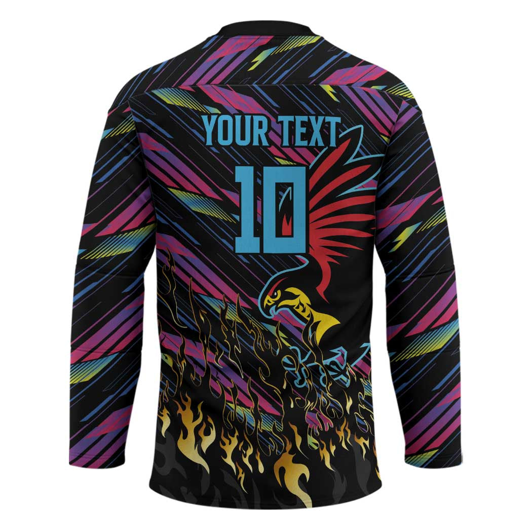 Custom Antigua & Barbuda Cricket Falcons Hockey Jersey Through The Fire - Wonder Print Shop