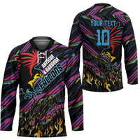 Custom Antigua & Barbuda Cricket Falcons Hockey Jersey Through The Fire - Wonder Print Shop