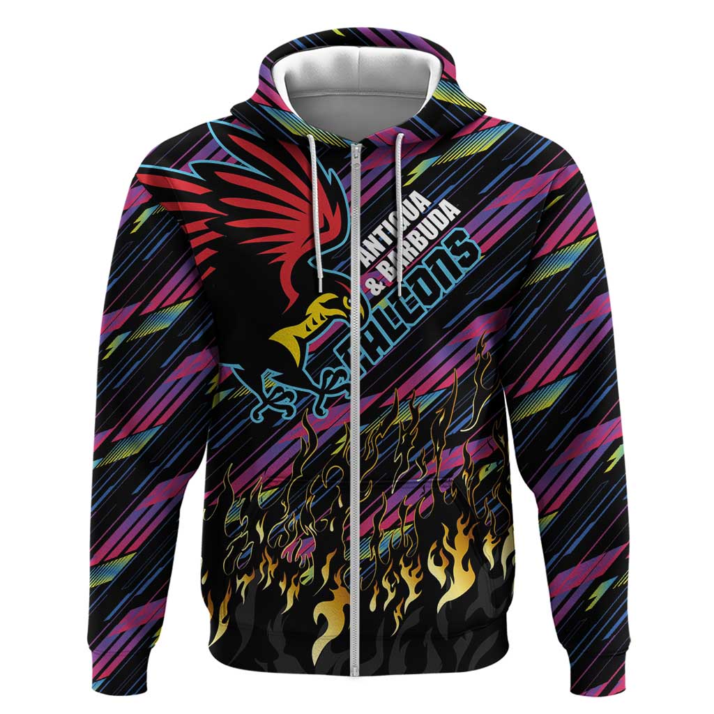 Custom Antigua & Barbuda Cricket Falcons Hoodie Through The Fire - Wonder Print Shop