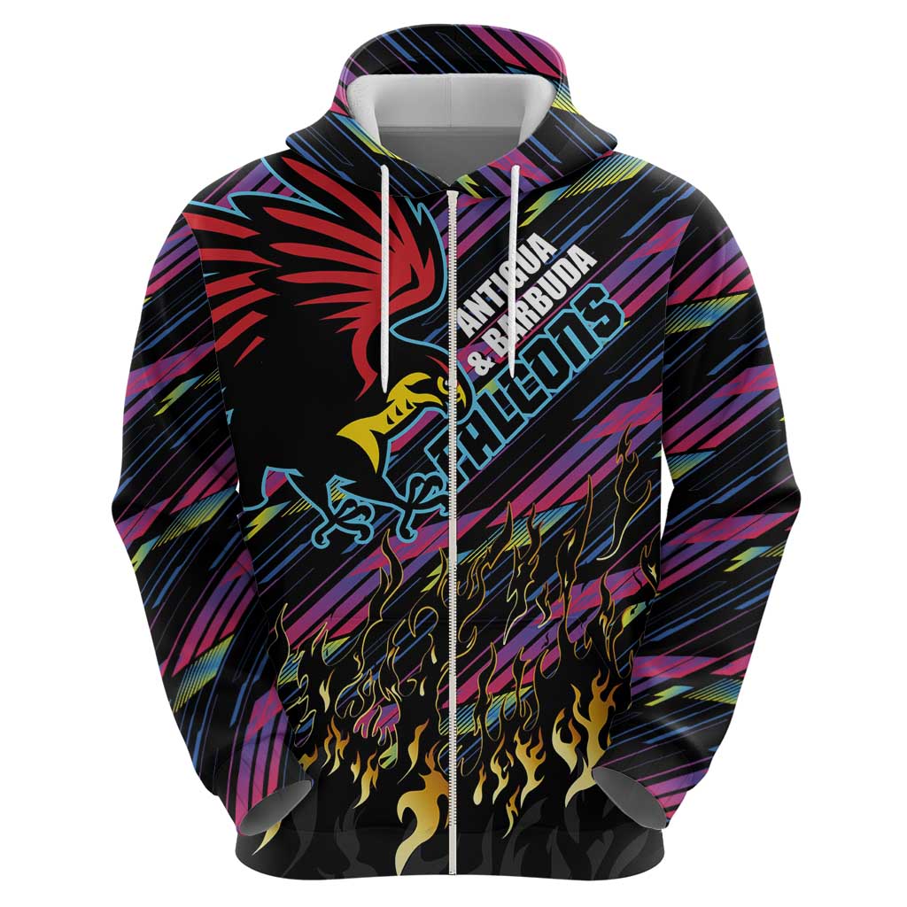 Custom Antigua & Barbuda Cricket Falcons Hoodie Through The Fire - Wonder Print Shop