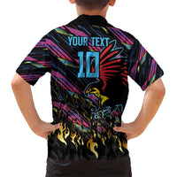Custom Antigua & Barbuda Cricket Falcons Kid Hawaiian Shirt Through The Fire - Wonder Print Shop