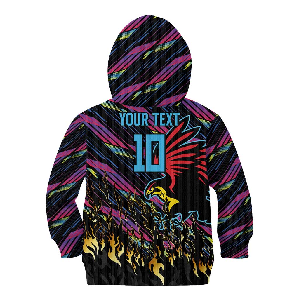 Custom Antigua & Barbuda Cricket Falcons Kid Hoodie Through The Fire - Wonder Print Shop