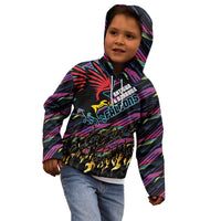Custom Antigua & Barbuda Cricket Falcons Kid Hoodie Through The Fire - Wonder Print Shop