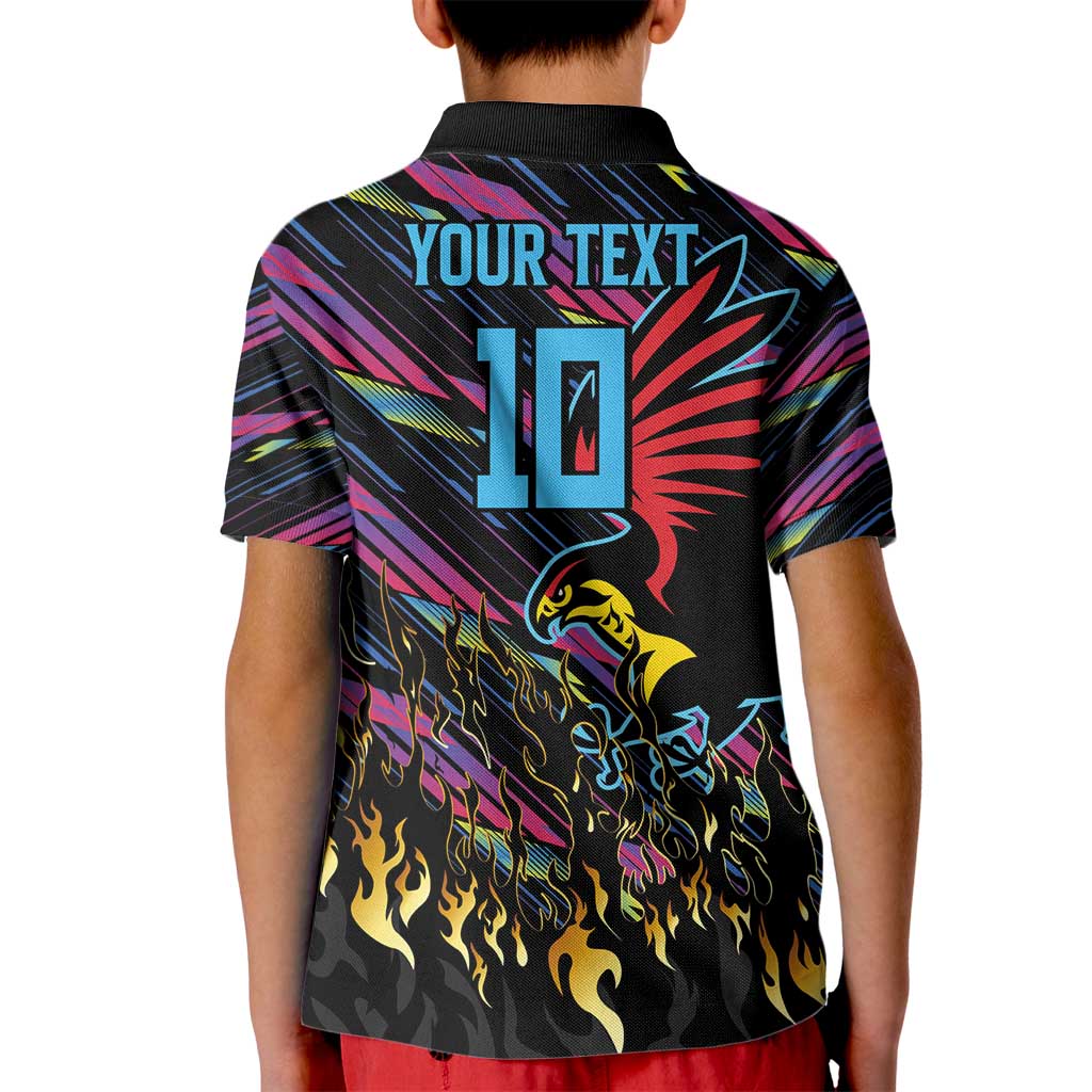 Custom Antigua & Barbuda Cricket Falcons Kid Polo Shirt Through The Fire - Wonder Print Shop
